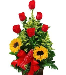 Rosas y girasoles para ti